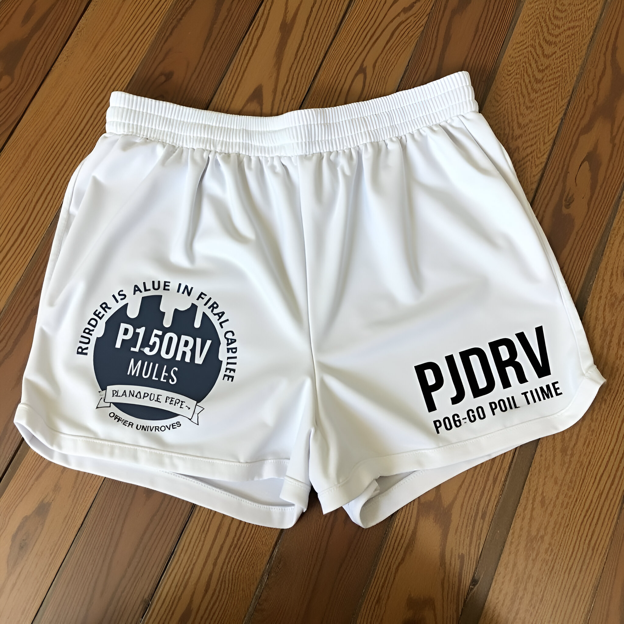 pjdrv- Men's White Sports Shorts