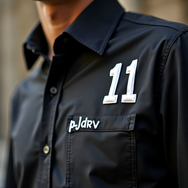 pjdr-Men's Black Racing Style Long Sleeve Shirt